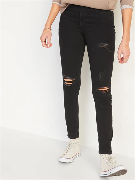 old navy black jeans|old navy black ripped jeans.